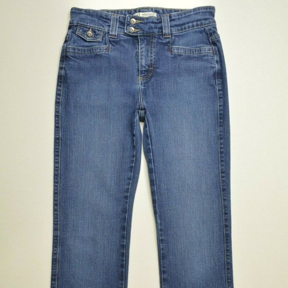 Lee Size 6 Womens NATURAL BOOTCUT Just Below Waist STRETCH Med Wash BLUE Jeans - Picture 1 of 11